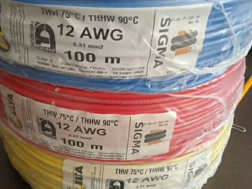 Cable Thw Calibre 12 Sigma 100% Cu 7h 90°