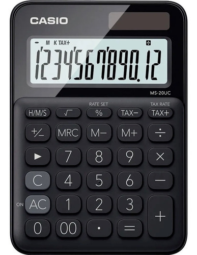 Calculadora de mesa Casio My Style MS-20uc de 12 dígitos, cor preta