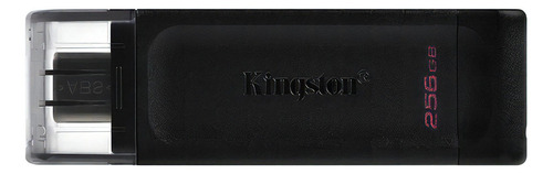 Unidade flash USB Kingston 256gb Gen 1 Data Traveler Dt70 Solid Black