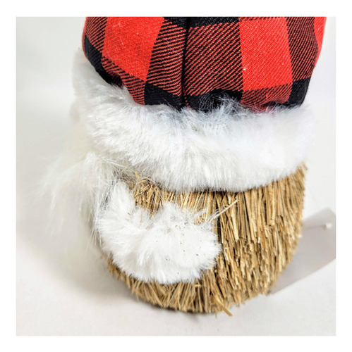 Papai Noel Gnomo Xadrez 33x11x11cm Enfeite De Natal