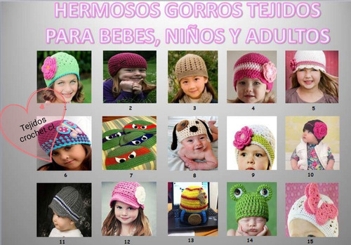 Hermosos Gorros Tejidos Para Bebés, Niños Y Adultos