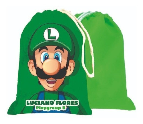 Bolsa Colación Jardín Infantil Luigi Bros  Personalizada