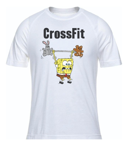 Camisetas Crossfit Gym Bob Esponja Niños Y Adultos