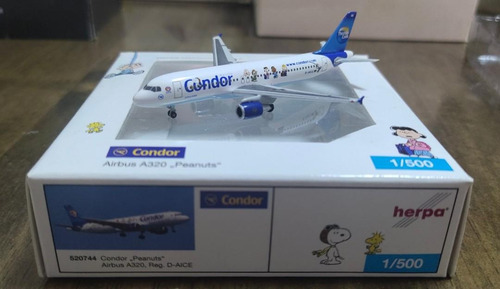 Avion Condor Peanuts A320 1/400 Herpa Diecast Azul