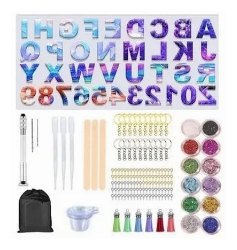 Imagem 1 de 9 de Molde Da Resina Epóxi De De Letras Do Silicone 152pcs