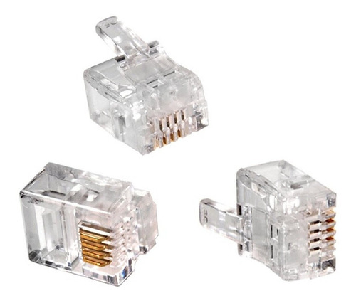 Conector Rj11 Telefonico Cat3 4 Hilo Telefono 100 Conectores