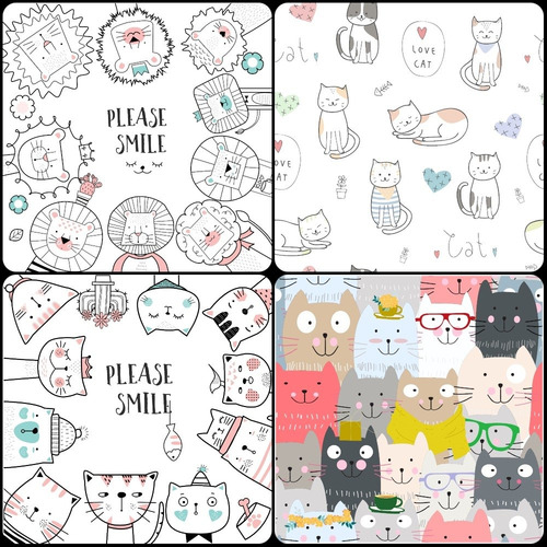 Imagen 7 de 9 de Pack Vectores Gatitos Cat Premium Candy Diseño Cuadr +regalo