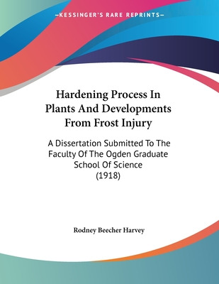 Libro Hardening Process In Plants And Developments From F...