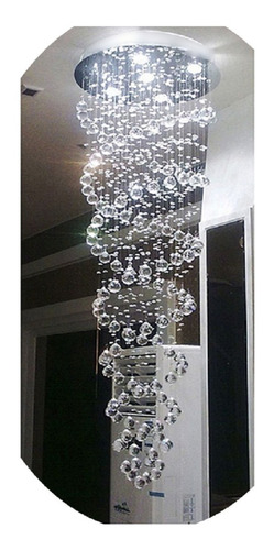 Lustre Cristal Espiral Duplo 1,50 Até 2,15 Metros + Lampadas