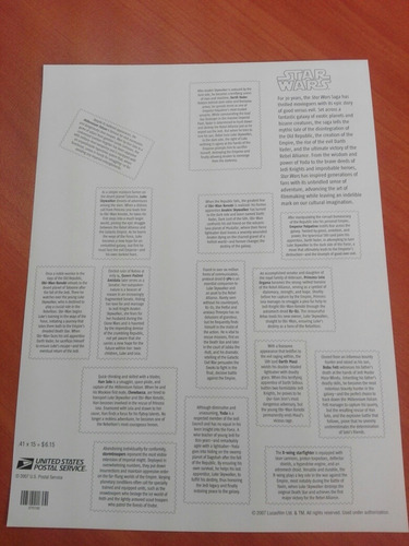 Imagen 6 de 10 de Timbres Filatelia Star Wars 30 Aniversario