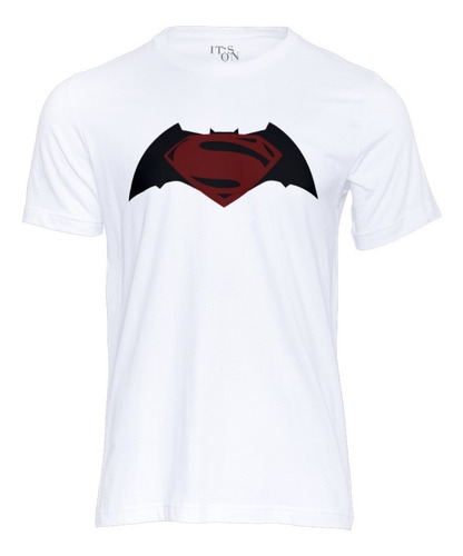 Playera Logo Batman Vs Superman. Negro Con Rojo