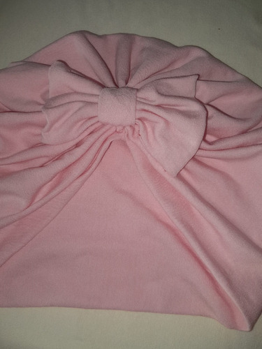 Touca Infantil Turbante Bebê Feminino C/ Laço Cor Preto