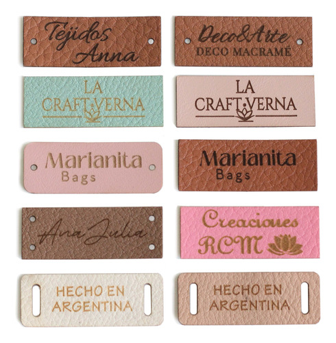 Etiquetas Eco Cuero Personalizadas Orificios 100u (4x1,5 Cm)