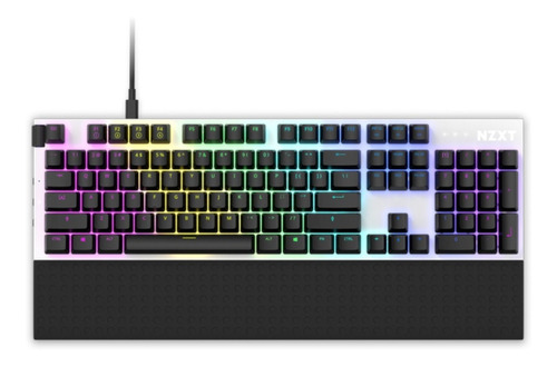 Teclado Macanico Gamer Nzxt Full Blanco Switch Gateron Red