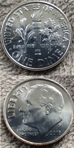 Moneda De Un Dime De Estados Unidos 2018 Sin Circular Seca P
