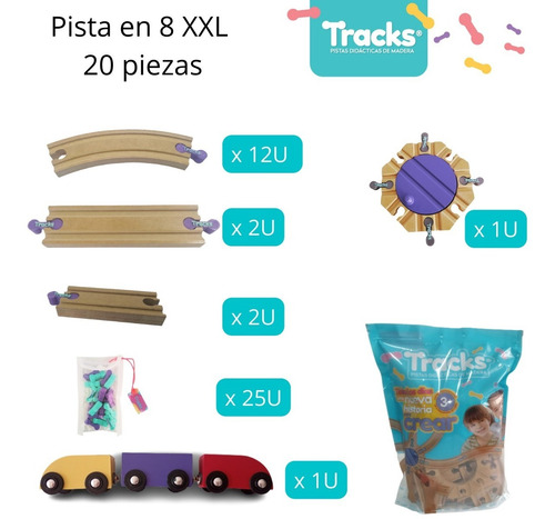 Imagen 4 de 9 de Tren Didactico Pista En 8 Gigante Tracks Compatible Trencity