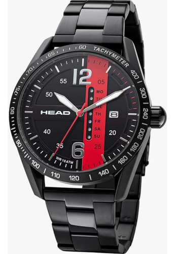 Relógio Head Athens Watch Tennis Player - Seiko Vx43e11c Preto Preto Vermelho