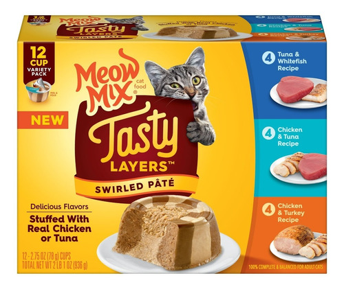Comida Húmeda Gatos Meow Mix Tasty Layers Paté Combinado