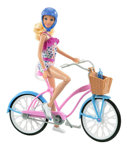 Barbie Set De Juego Bicicleta Con Muñeca