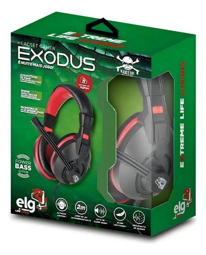 Fone de ouvido over-ear gamer ELG Exodus HGEX preto