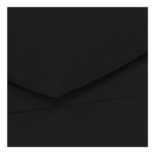 Sabana Microfibra Lisa Matrimonial Polyblanc Negro Liso