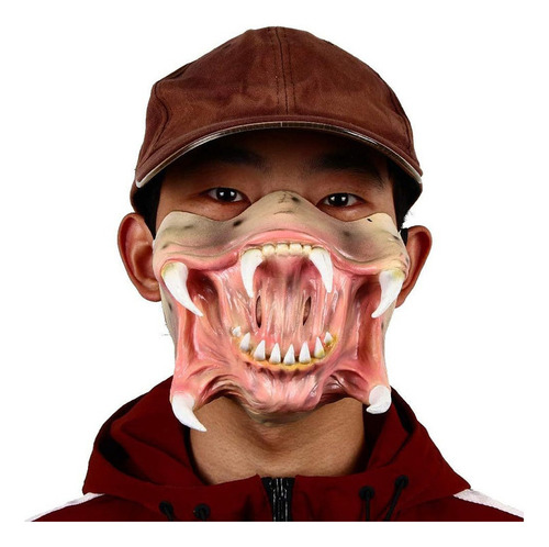 Z Halloween Props Predador Alien Boca Grande Látex Capa