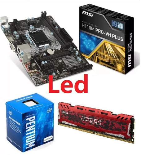 Kit Intel G4560 + Placa Mãe H110m Pro-vh Plus + 4gb 2400 Mhz