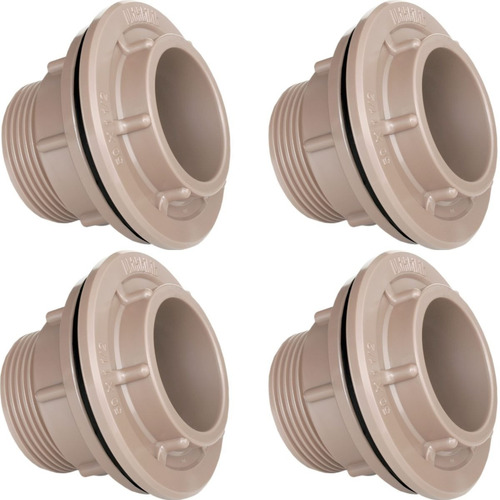 Adaptador Soldável Caixa Dágua Flange 50x1.1/2 Com 4 Peças