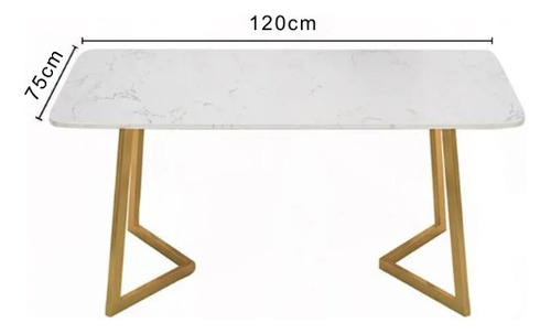 Mesa Comedor Living Monarca Simil Marmol Rectangular Starway