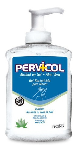 Alcohol En Gel Bactericida Para Manos Incoloro Pervicol 250m