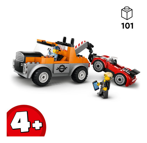 Lego City Camión Grúa Y Reparación Del Auto Deportivo 60435 101 City Great Vehicles