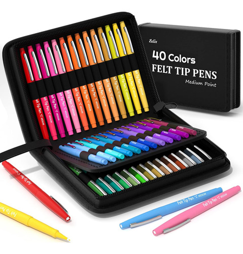 Rotuladores De Punta De Fieltro De 40 Colores Estuche, ...