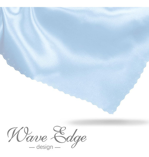 Mantel Rectangular De Satén Azul Claro De 54 X 108 Pulgadas,