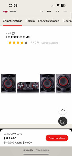 Equipo LG Xboom Cj45