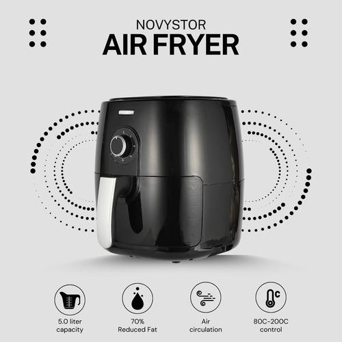 Freidora De Aire Manual 5l, Saludable Y Sin Aceite, 1350w