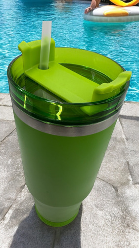 Termo Con Bocina Bluetooth Bebida Fría/caliente Vaso 900ml Verde Liso