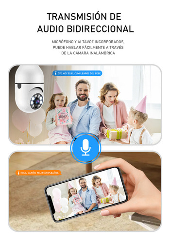 10pz Cámara De Seguridad Wifi De 360° Visión Nocturna Alarma