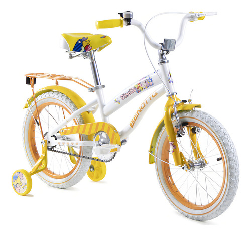 Bicicleta Benotto Acero Cross Giselle R16 1v Amarillo Niña Color Blanco