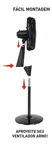 Ventilador de columna Arno Xtreme Force negro VB4c de 40 cm