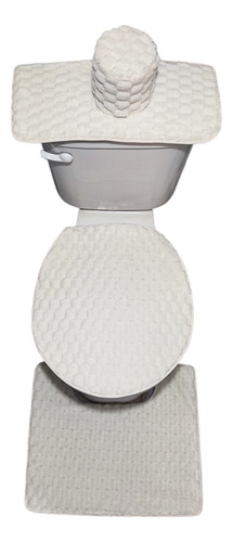 Juego De Baño Fundas Para Tapas De Inodoro Wc 4pzs Crema