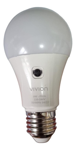 Lámpara Led Vivion Con Fotocelula Luz Blanco Frío 9w 220v
