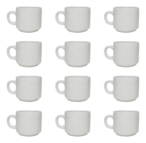 Pocillo Taza Cafe Porcelana Blanca 100 Ml  X 12 Unidades