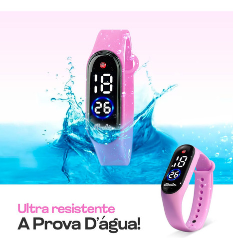 Relogio Led Infantil Barbie + Oculos Sol + Colar Presente