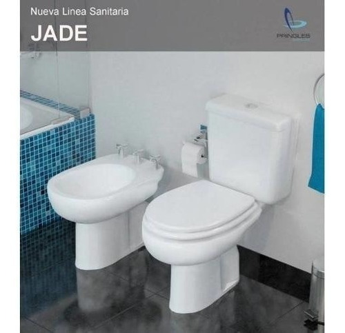 Imagen 3 de 4 de Combo Inodoro Bidet Deposito Mochila Pringles Jade + Asiento