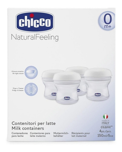 Imagen 3 de 3 de Chicco Contenedores Naturalfeeling 4 Piezas