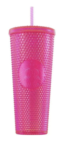 Vaso Starbucks 2019 Festivo Tachuela Rosa Neon