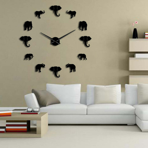 Reloj De Pared Único Con Forma De Elefante Para Decoración D