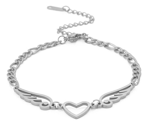 Eueavan Love Heart Guardian Angel Wings Charm Pulseras De Pl