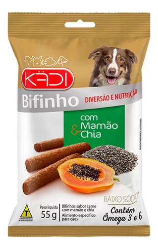 Petisco Para Cães Sabor Carne, Mamão E Chia 55g Kadi