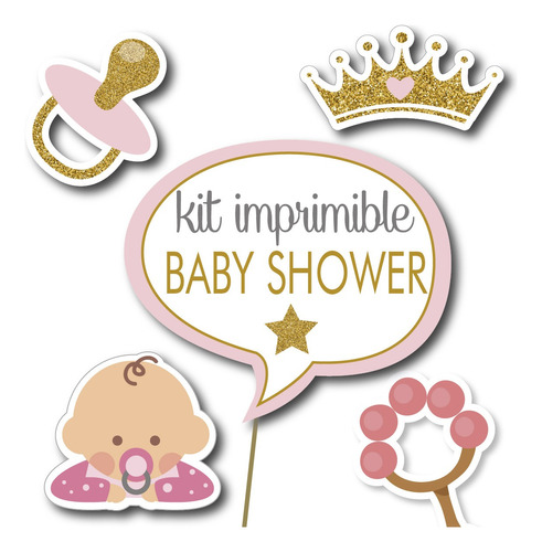 Kit Imprimible Cartelitos Divertidos Props Foto Baby Shower